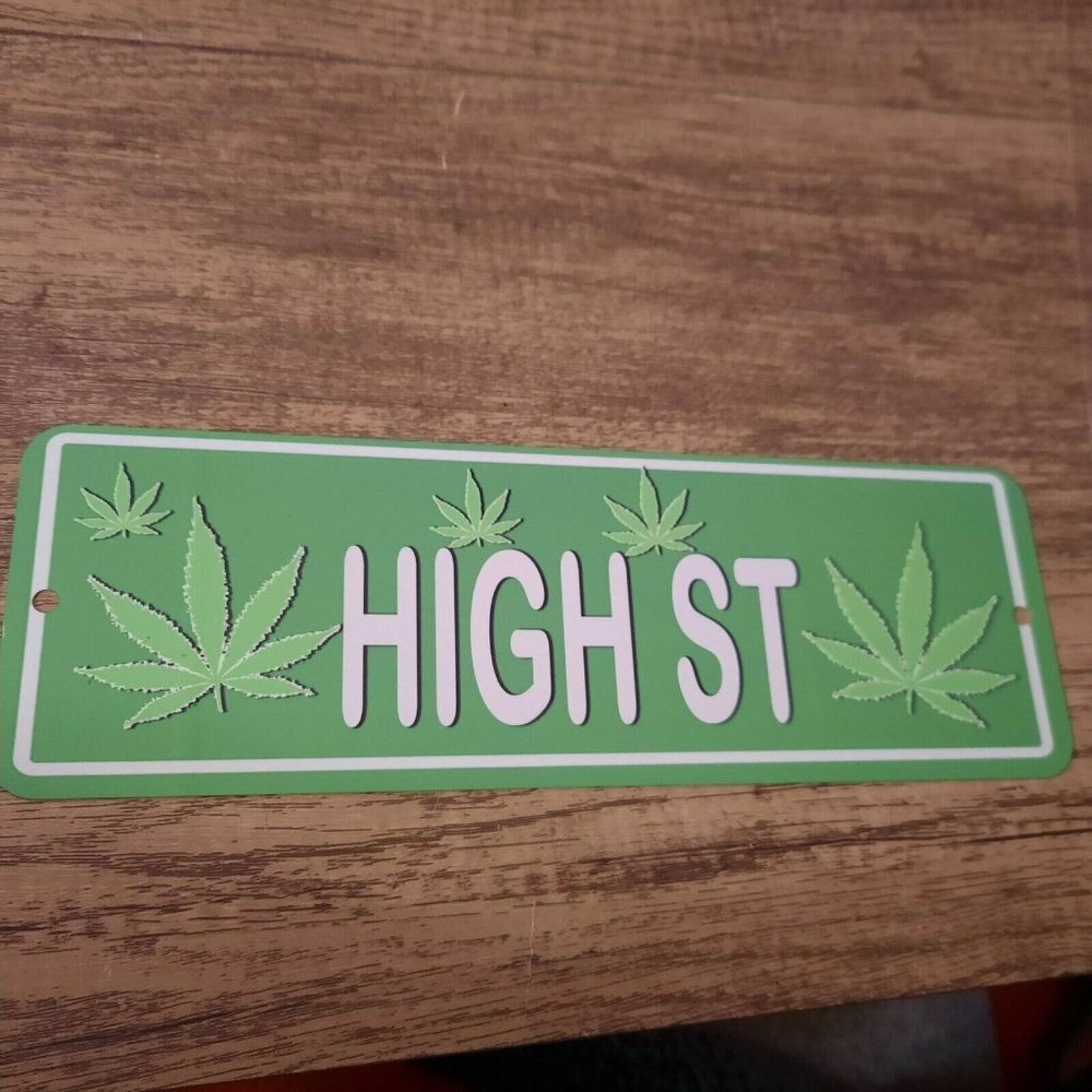 HIGH ST 420 Street Weed 4x12 Metal Wall Sign